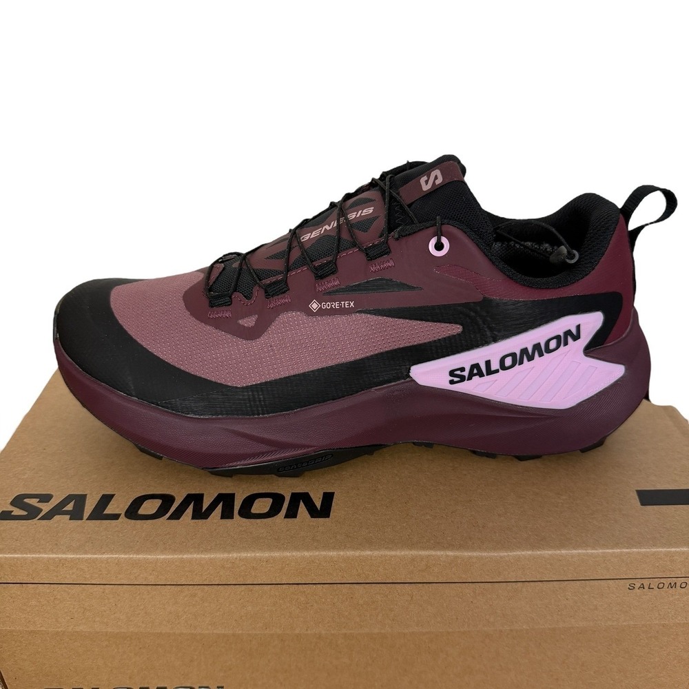 Salomon Genesis GTX Gore Tex Womens 6 (EUR 37.33) Trail Running Shoes Rose Black